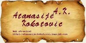 Atanasije Kokotović vizit kartica